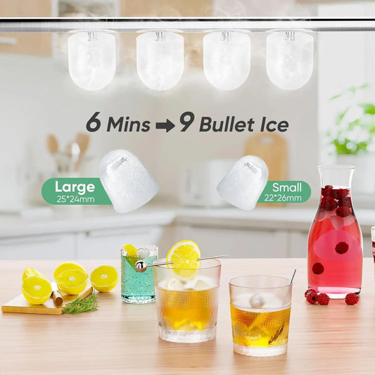 Portable Countertop Ice Maker With Fast Ice And Self Cleaning