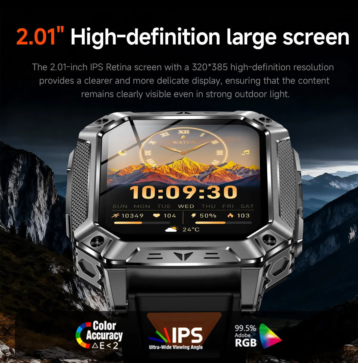 GPS Smart Watch AMOLED 1400mAh Waterproof Fitness Tracker Bluetooth Call