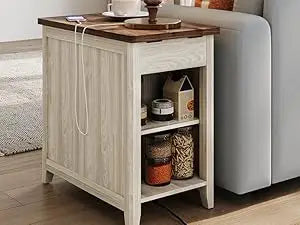 Farmhouse Coffee Table Set Wood Living Room 3 Piece
