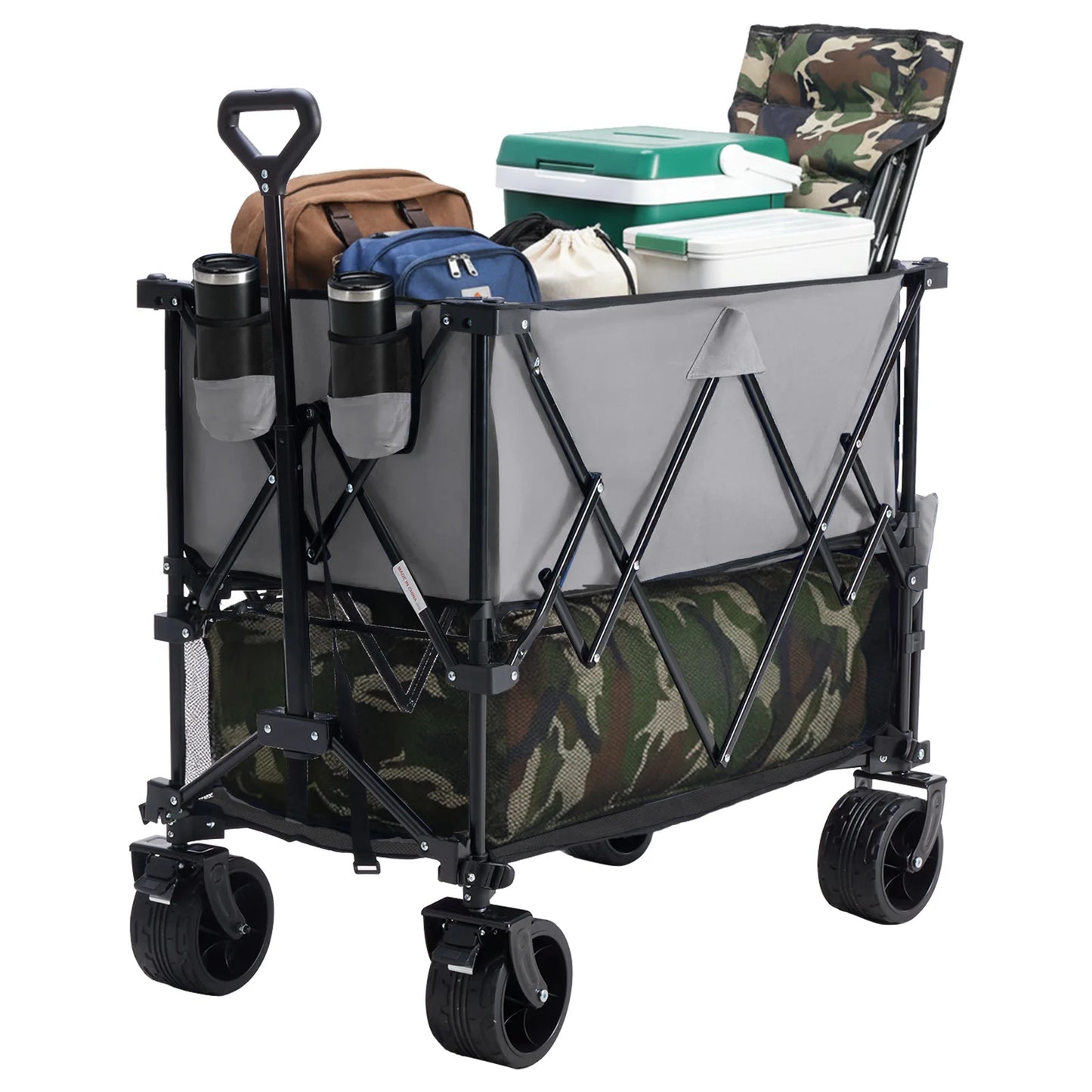 JHK Finishes Double Decker Wagon Cart 440 Lb Capacity Foldable