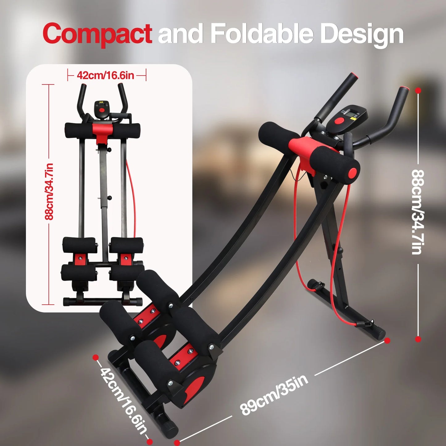 Abdominal Trainer Ab Machine Core Workout Equipment Foldable Home Gym
