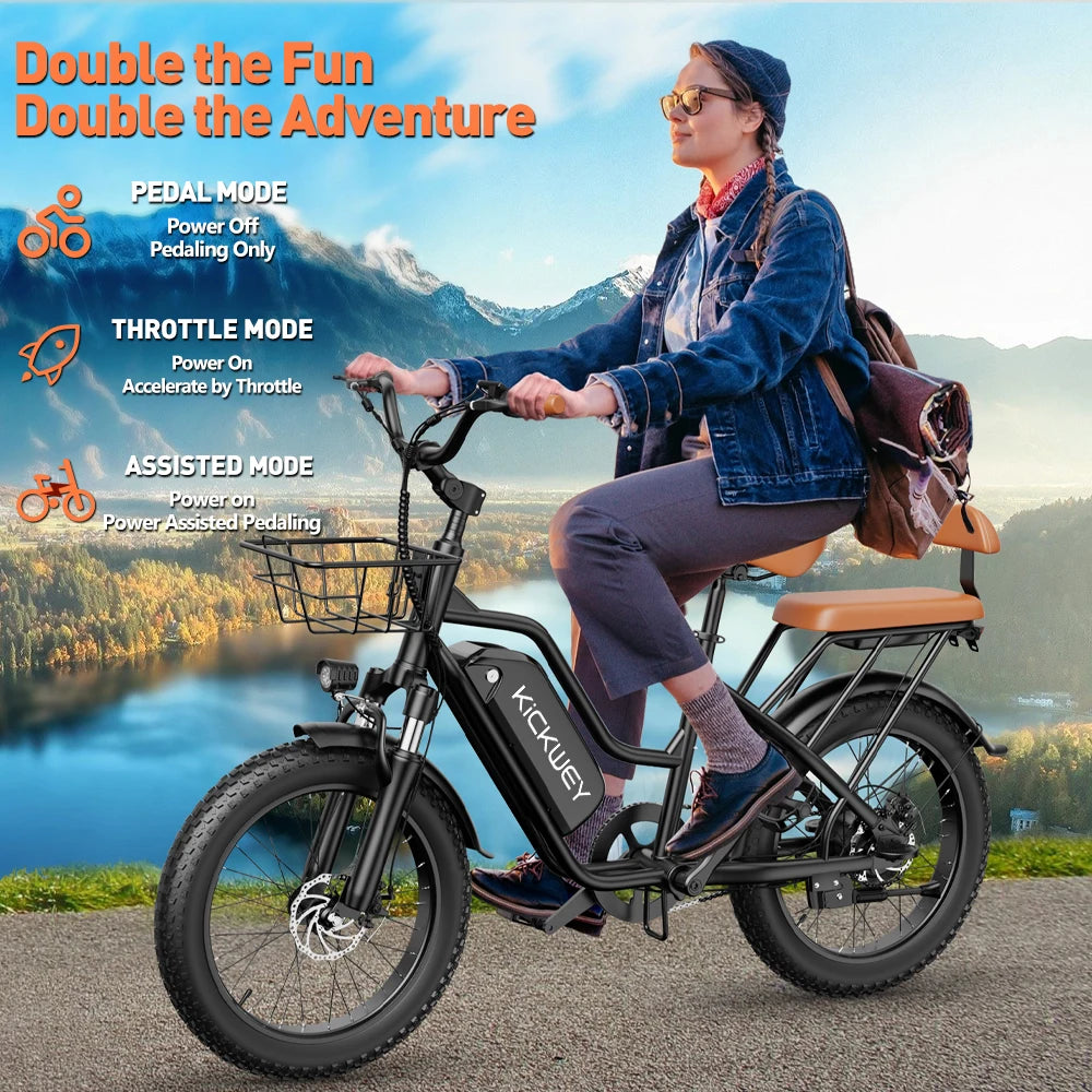Kickwey Electric Mountain Bike 1500W Peak Removable Battery