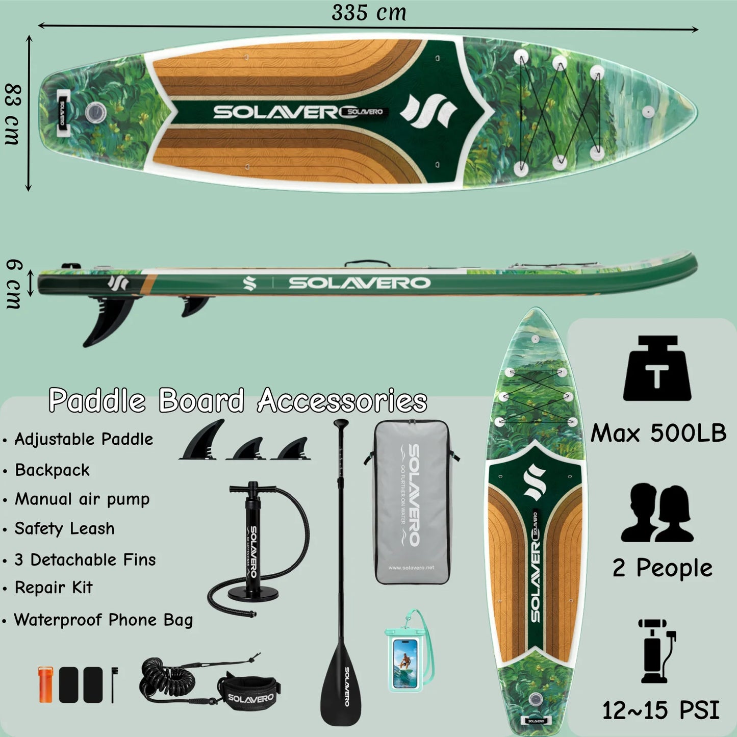 Inflatable Stand Up Paddle Board Non Slip EVA Deck With Premium Accessories