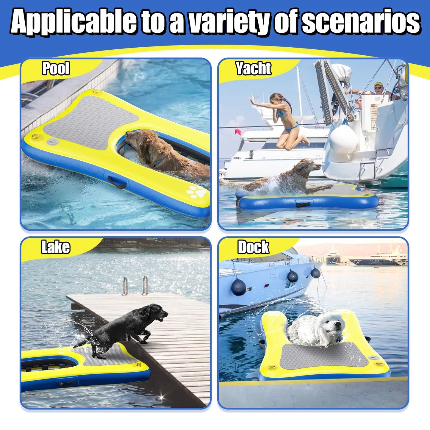 Inflatable Dog Boat Ramp Dock With Anti Slip EVA Foam