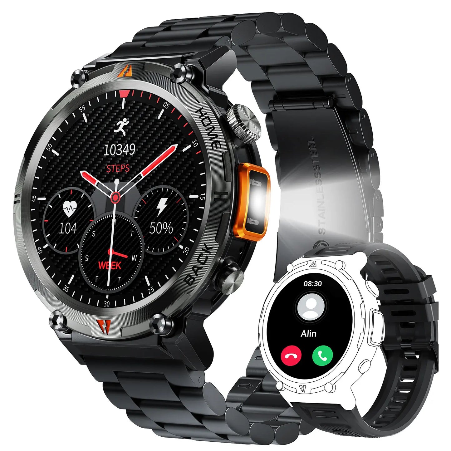 EIGIIS KE3 Smart Watch 3ATM Waterproof Health Monitor with Bluetooth