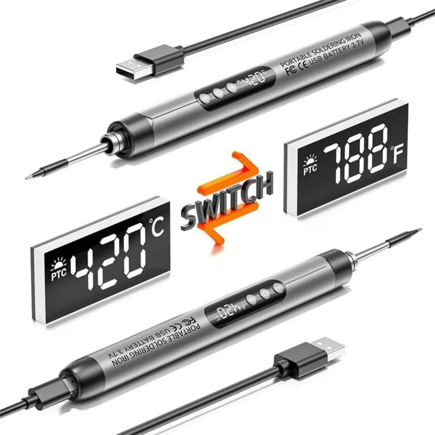 USB Rechargeable Mini Soldering Iron Wireless Pen Type C Charging Control