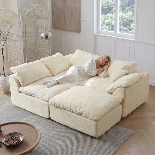 Yeflixvrau Modern L Shaped Sectional Sofa With Removable Cushions
