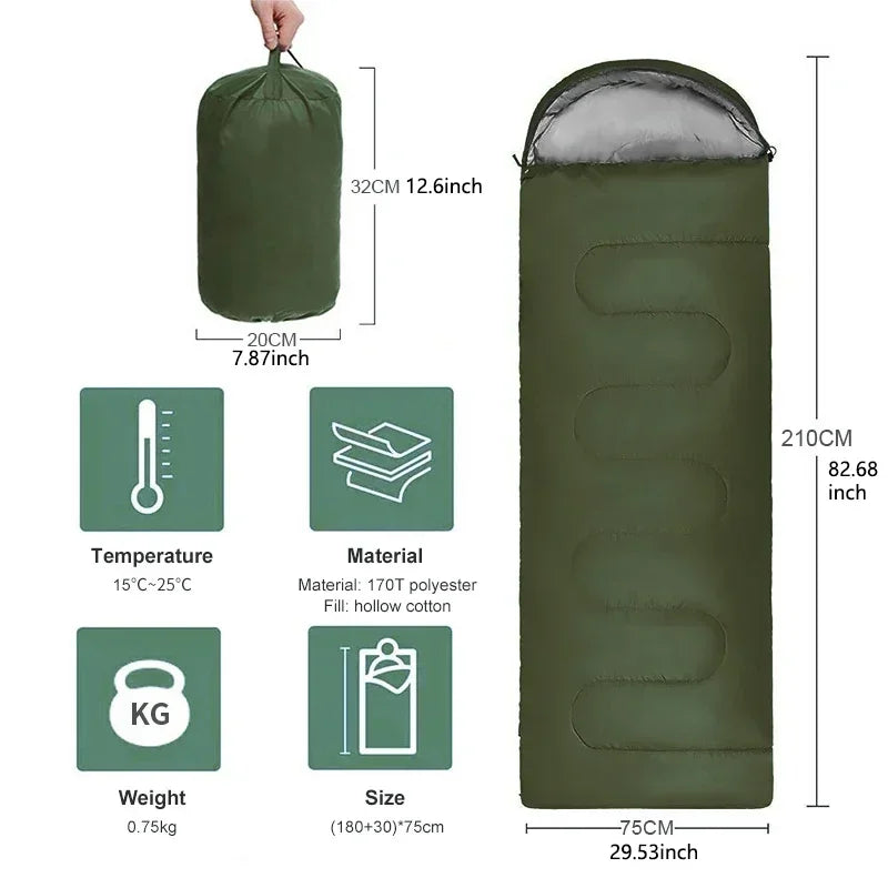 Ultralight Waterproof 4-Season Camping Sleeping Bag For Backpacking