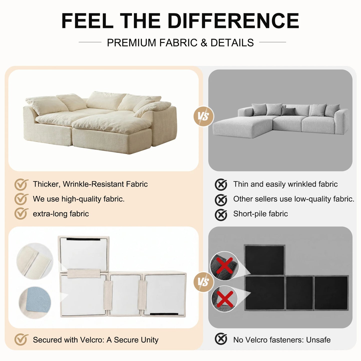 Yeflixvrau Modern L Shaped Sectional Sofa With Removable Cushions