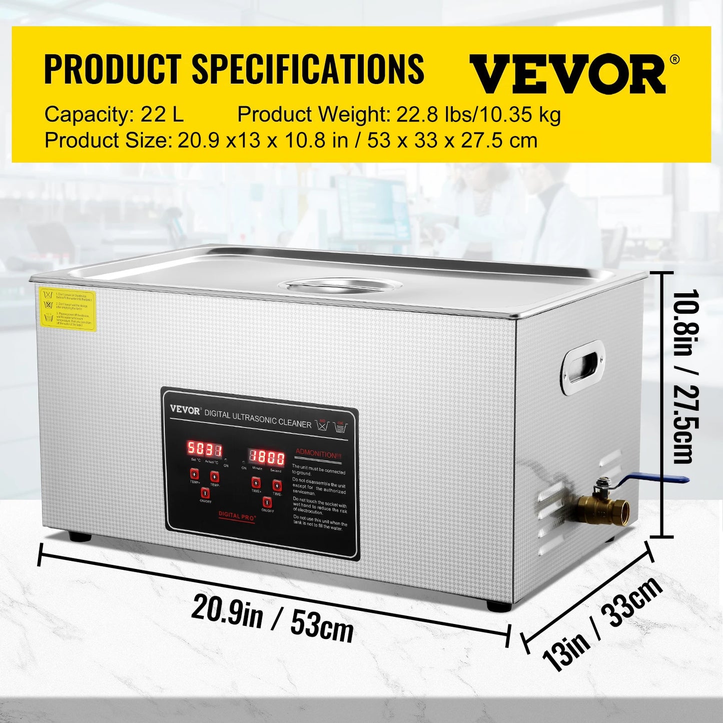 SucceBuy Ultrasonic Cleaner Stainless Steel Portable Home Appliance