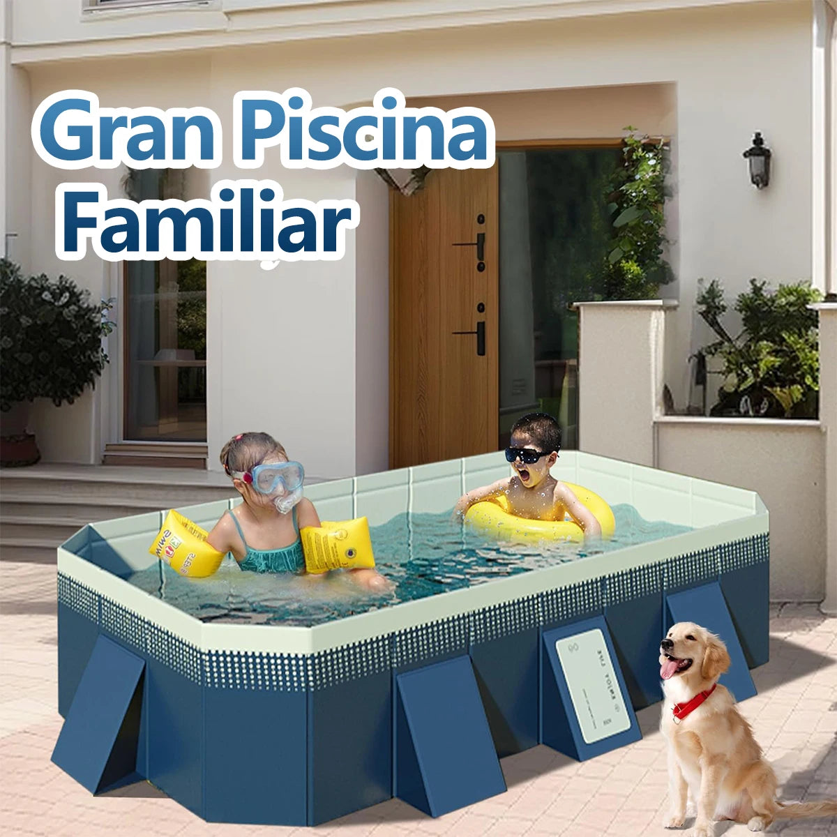 Foldable Family Pool Inflation Free PVC Durable Outdoor Backyard