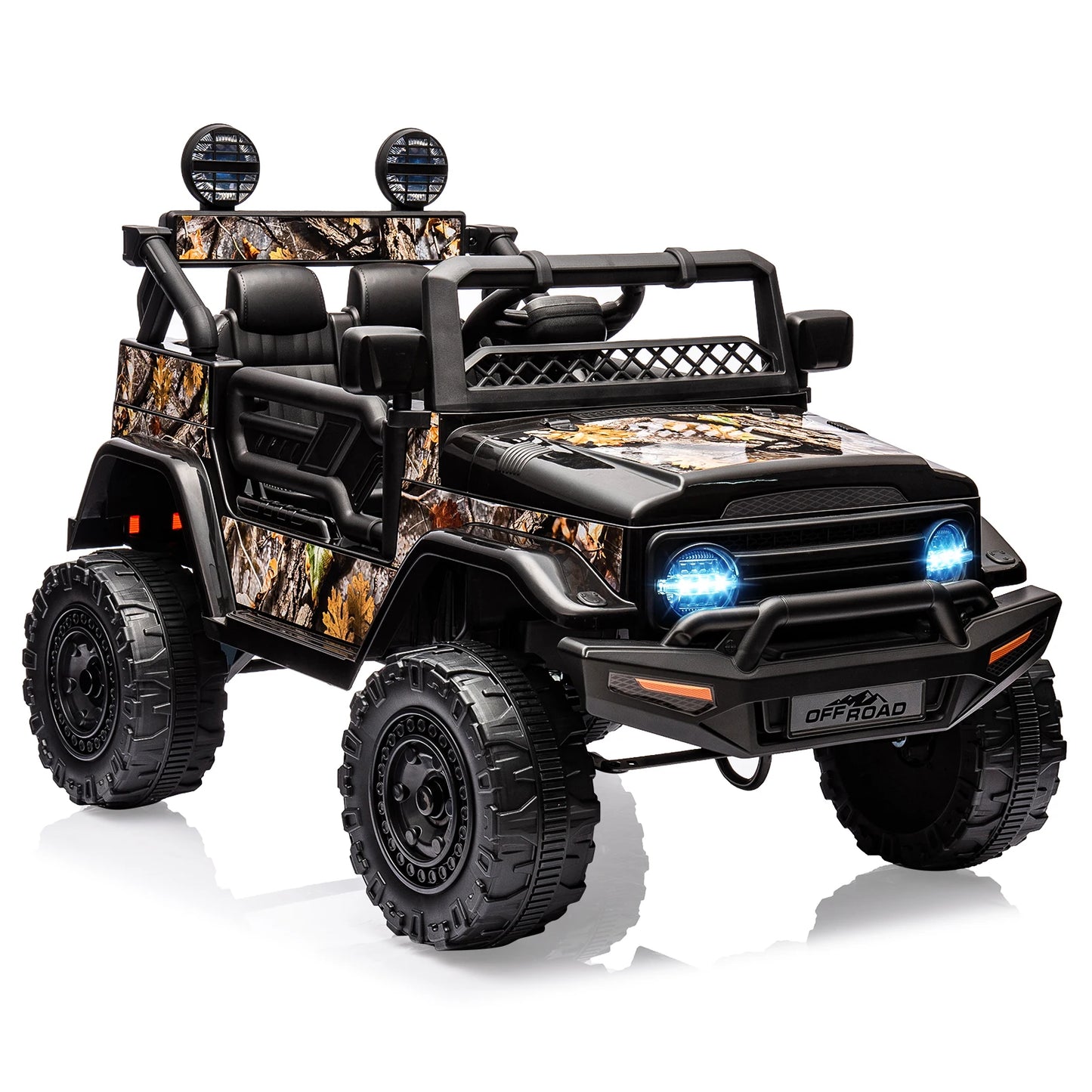 HiMISS 12V Kids Ride On Truck With Remote Control Bluetooth Lights