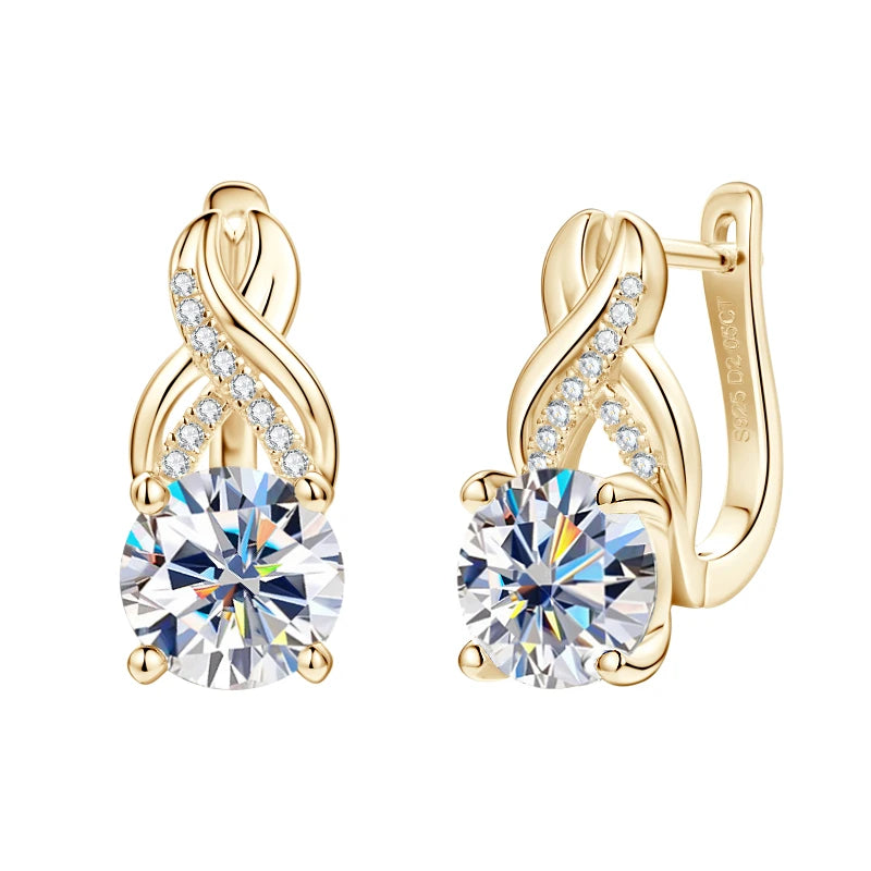 IOGOU Moissanite Jewelry Set Sterling Silver Infinity Necklace Earrings