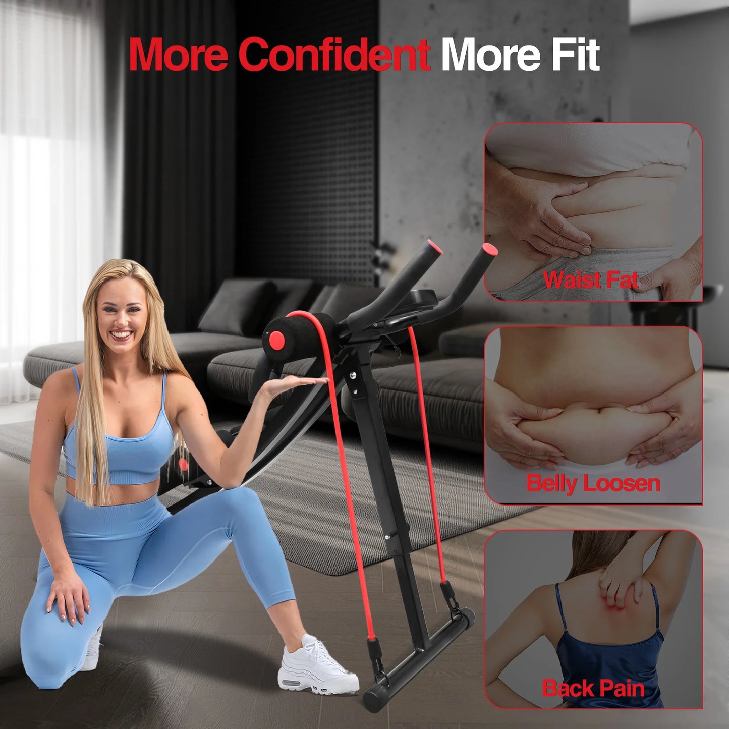 Abdominal Trainer Ab Machine Core Workout Equipment Foldable Home Gym