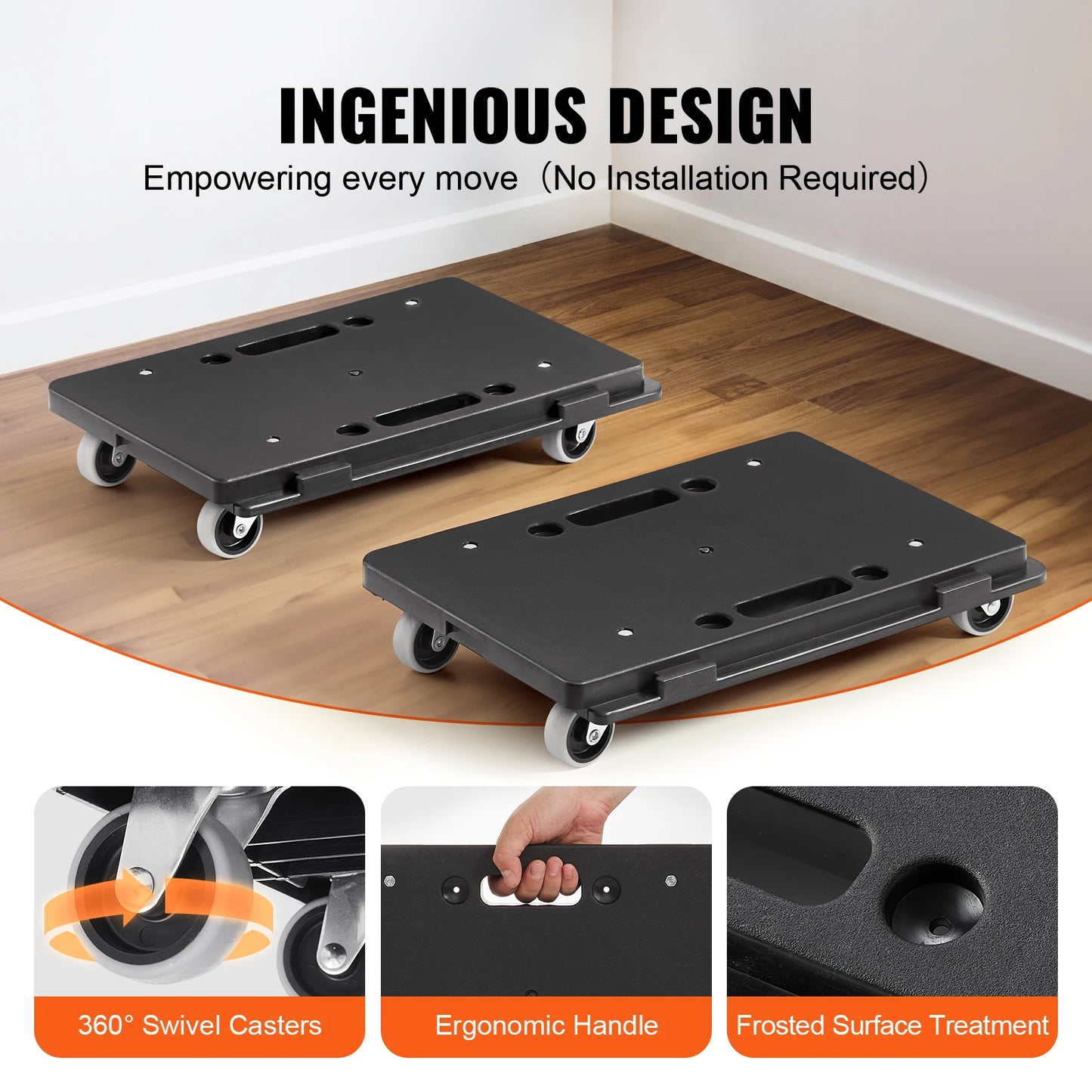 SucceBuy Furniture Mover Dolly With Interlocking Design 500 Lb Capacity