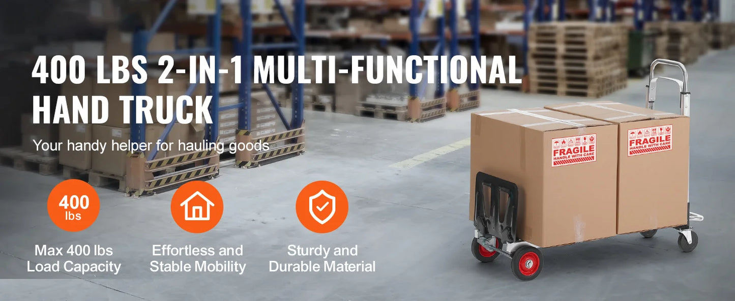 SucceBuy 400 Lb Folding Hand Truck Dolly With Wheels
