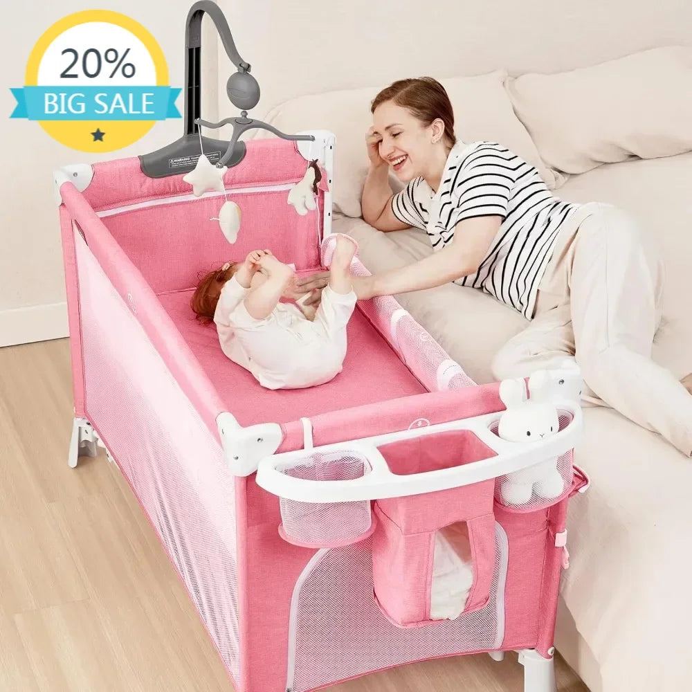 5 In 1 Baby Bassinet Crib Sleeper With Removable Rocker