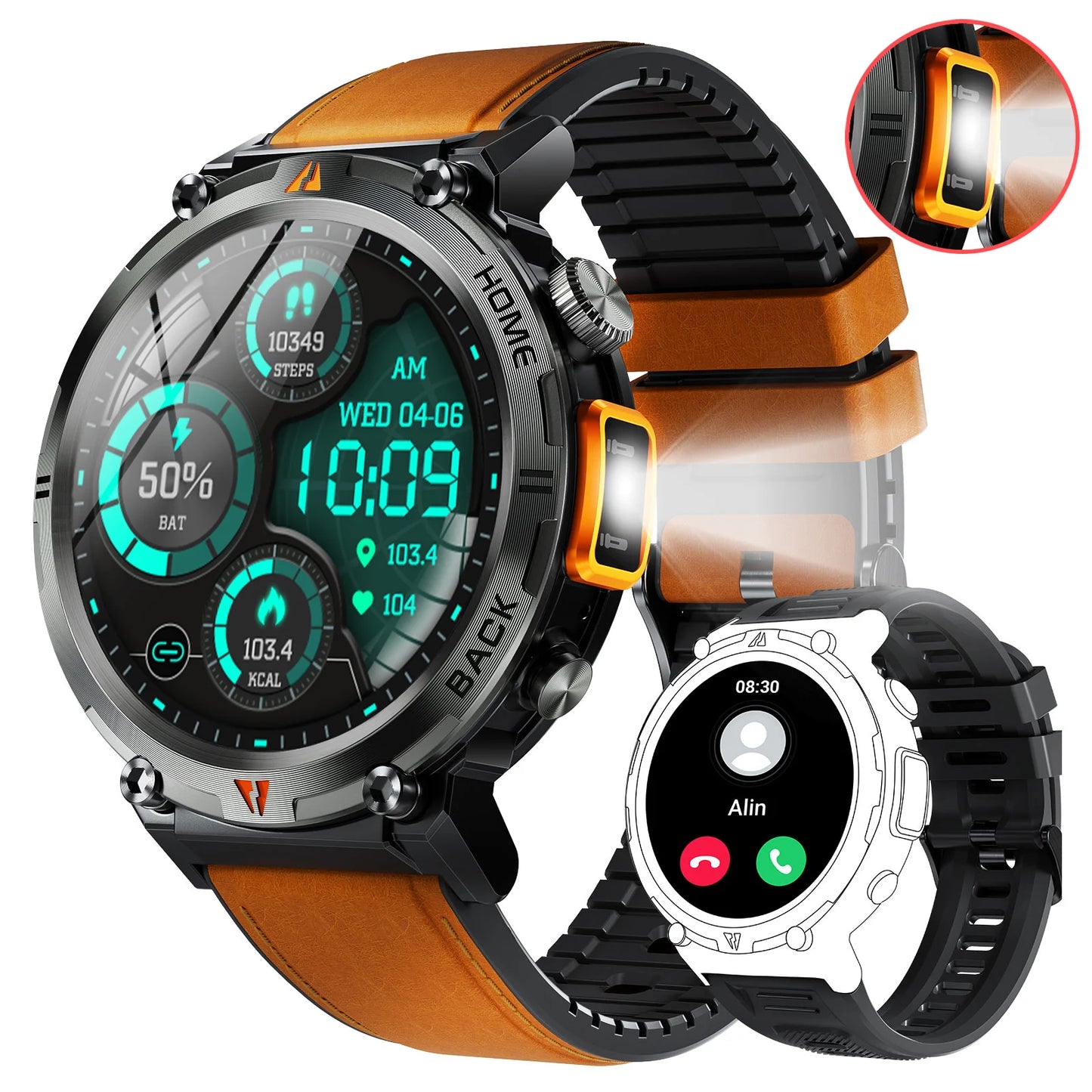 EIGIIS KE3 Bluetooth Smartwatch For Men Health Monitor