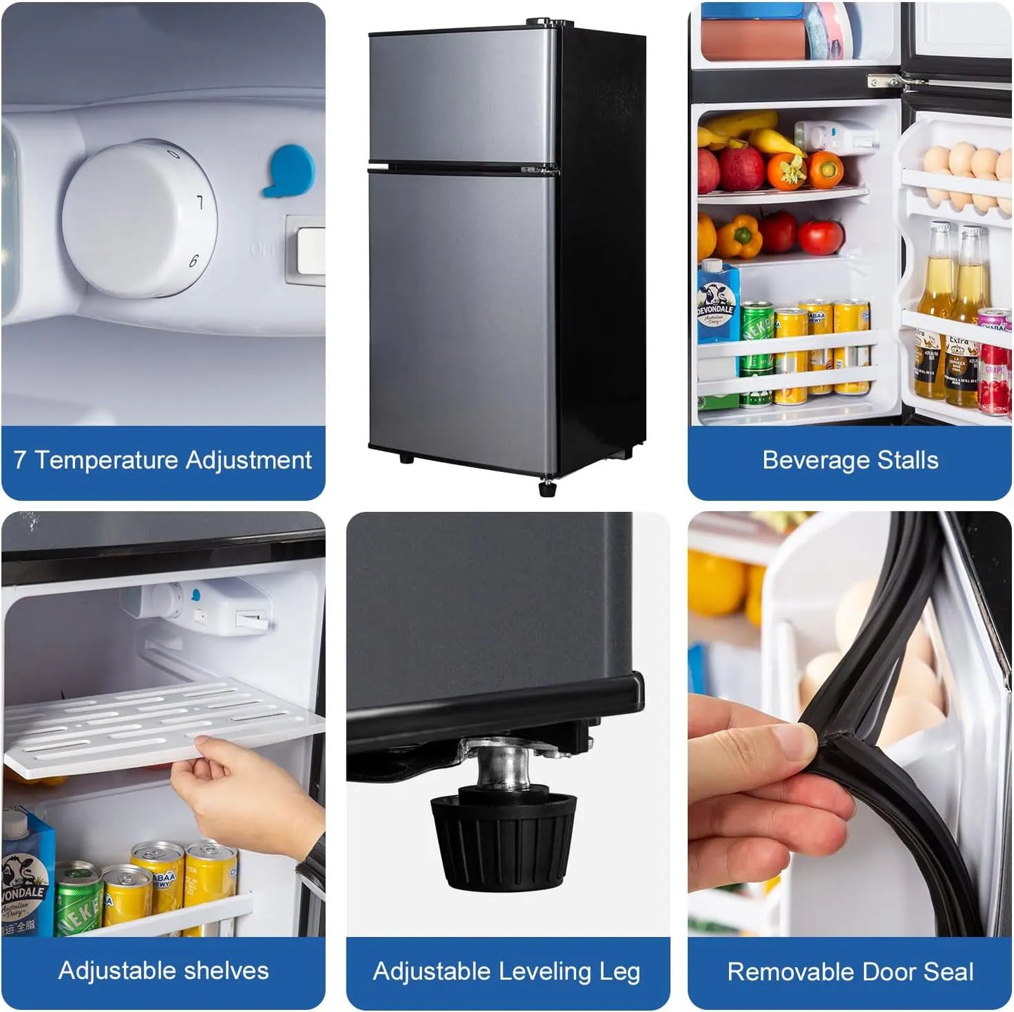 Krib Bling Mini Fridge With Freezer 2.9 Cu Ft Efficient