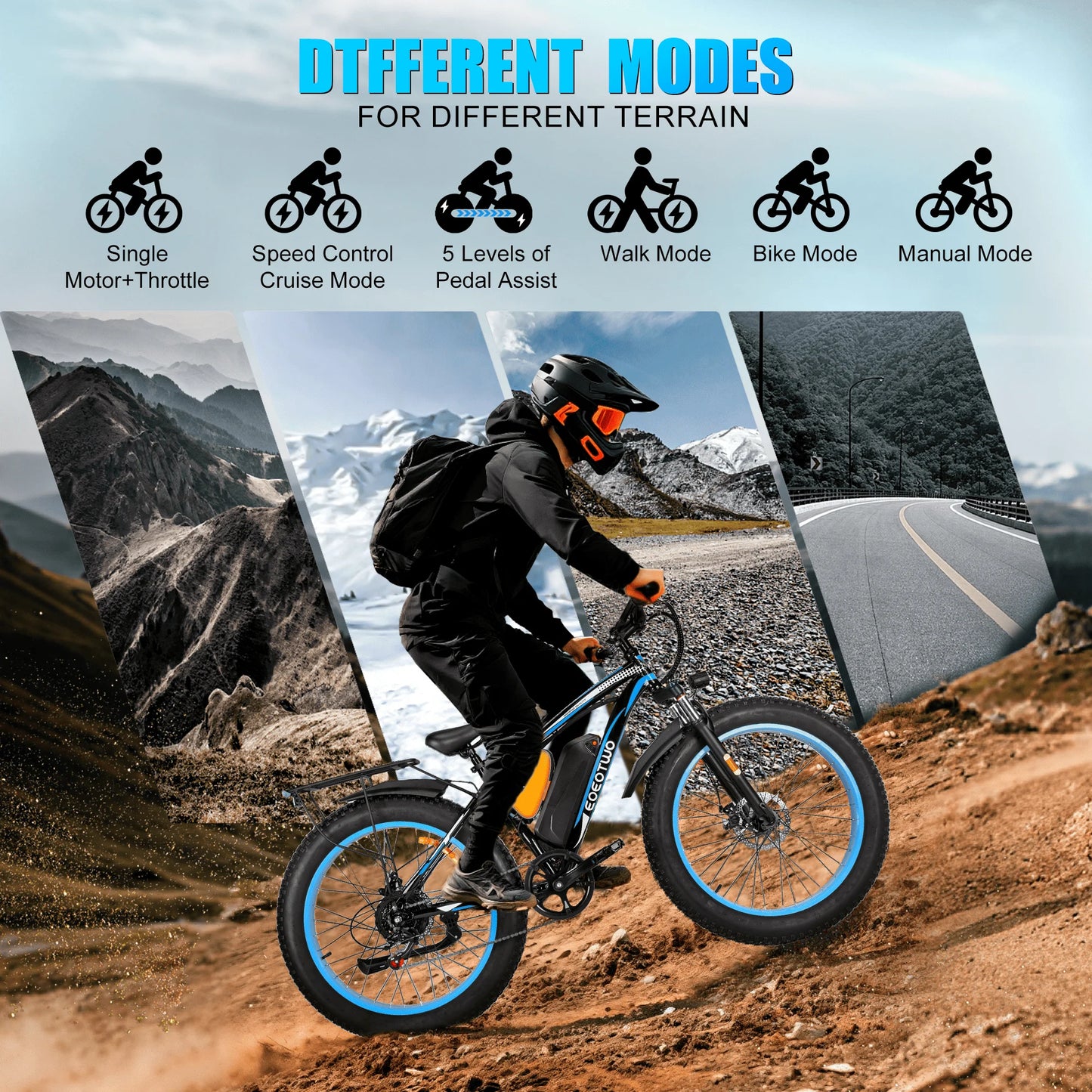 EOEOTWO Fat Tire Electric Bike With Powerful 1000W Motor