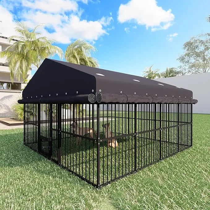 XIUWO Heavy Duty Outdoor Dog Kennel With Triple Locks