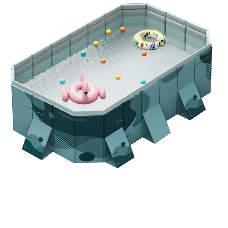 Foldable Family Pool Inflation Free PVC Durable Outdoor Backyard