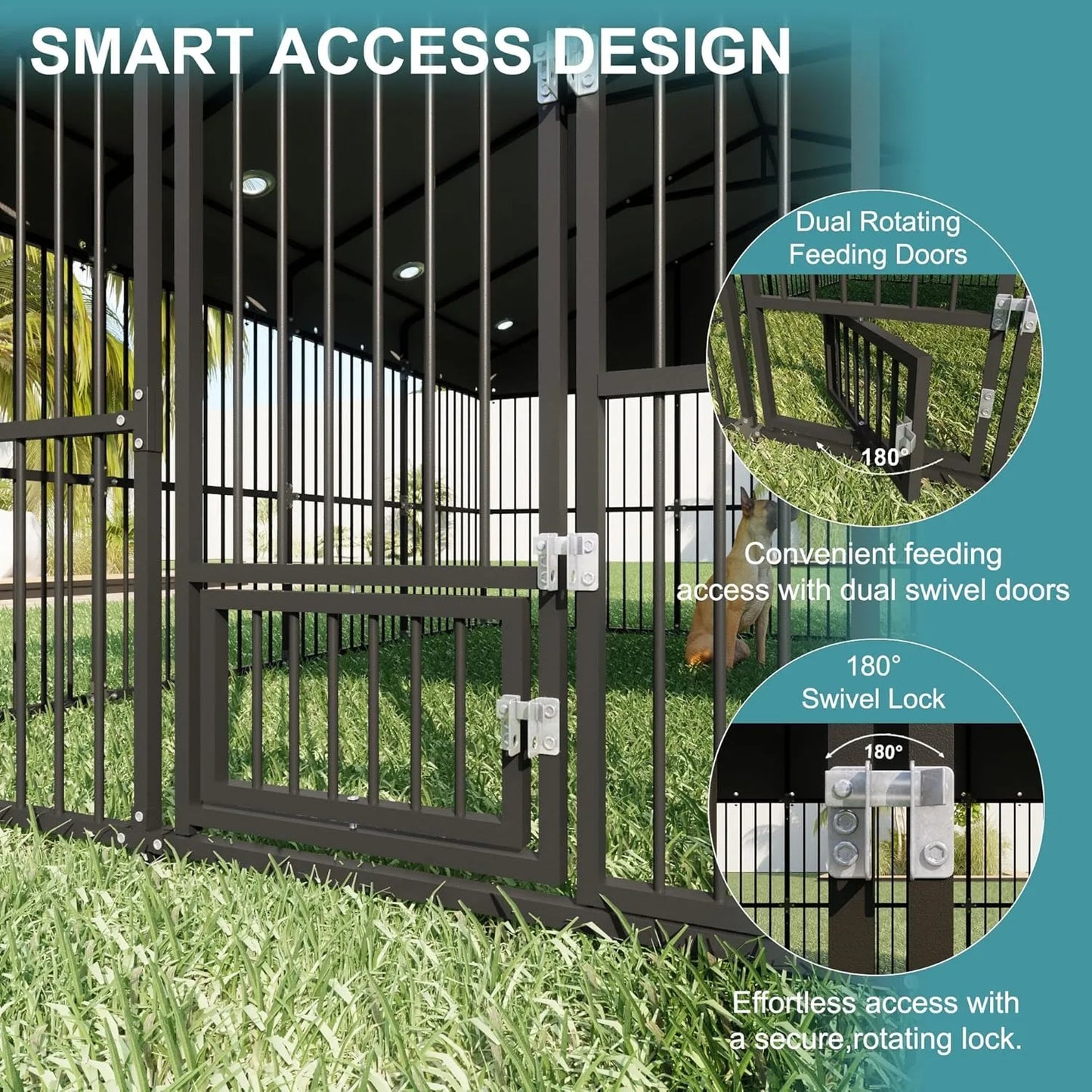 XIUWO Heavy Duty Outdoor Dog Kennel With Triple Locks