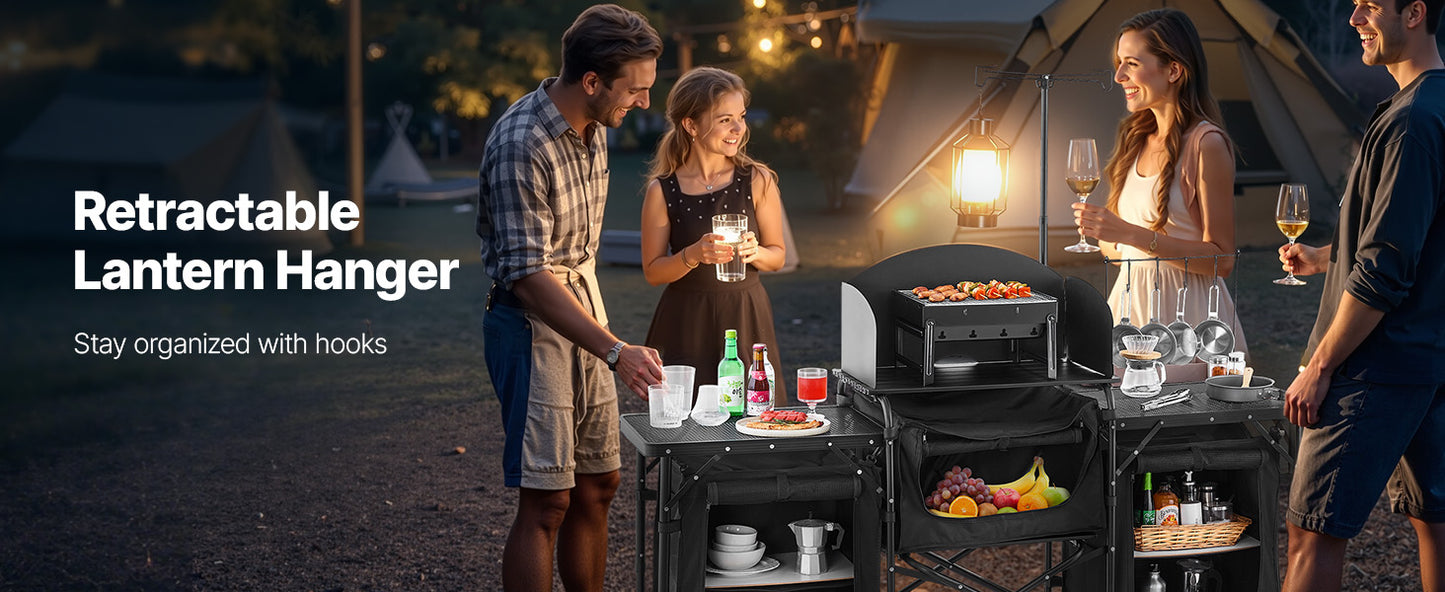 VEVOR Camping Kitchen Table Aluminum Portable Cook Station
