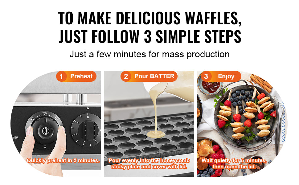 SucceBuy Dorayaki Baker Mini Dutch Pancake Maker Commercial