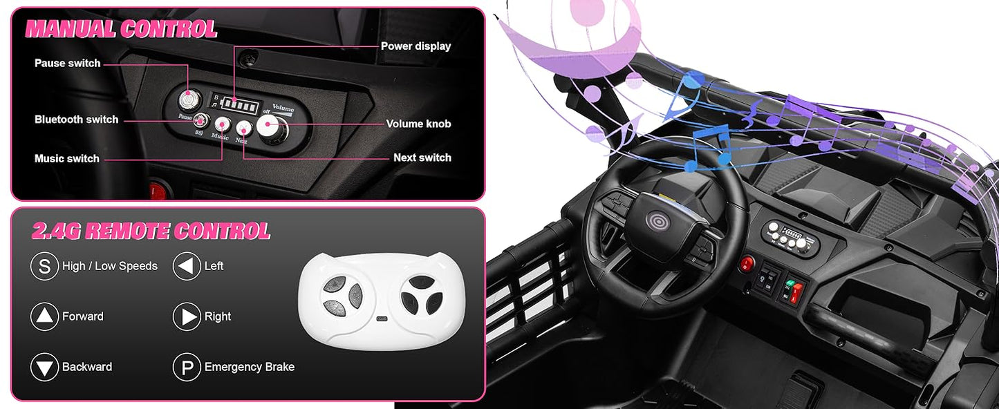 JOYRACER 24V Ride On Off-Road UTV With Remote Control