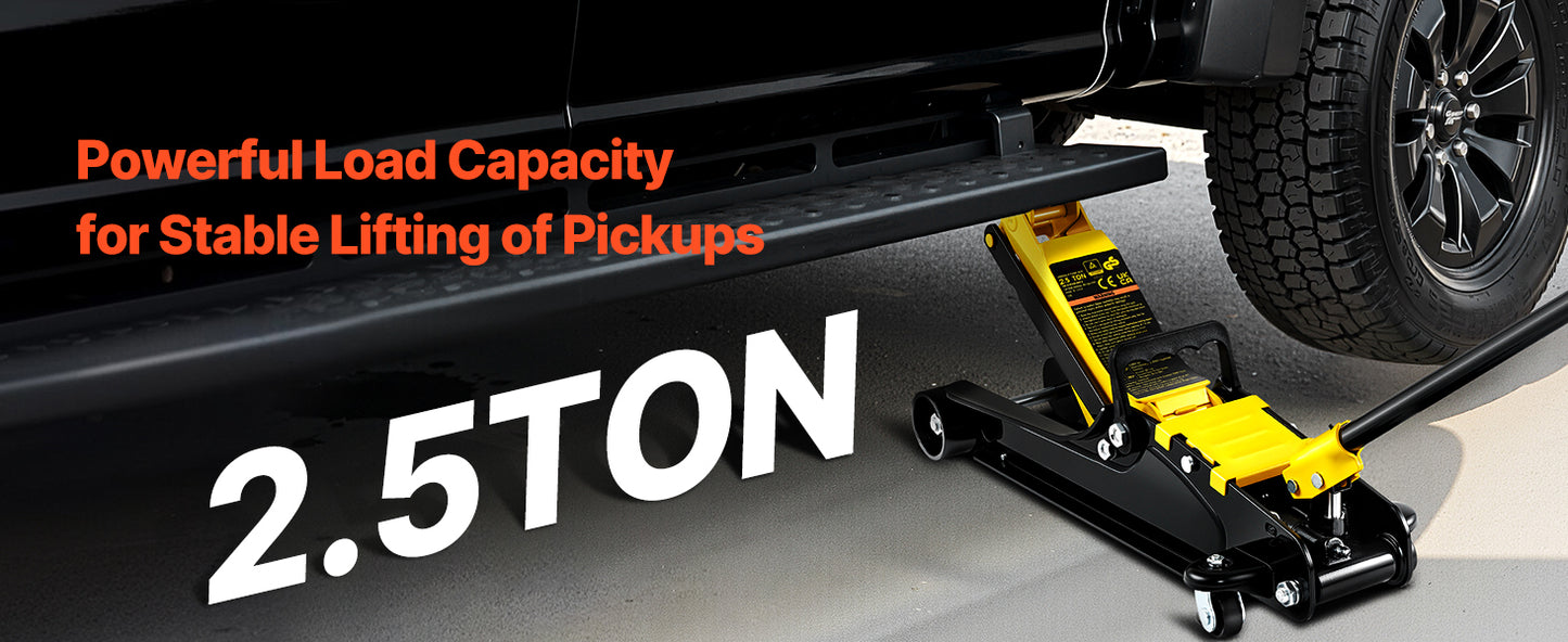SucceBuy Steel Hydraulic Floor Jack With Low Profile Design