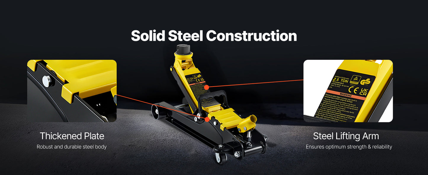 SucceBuy Steel Hydraulic Floor Jack With Low Profile Design