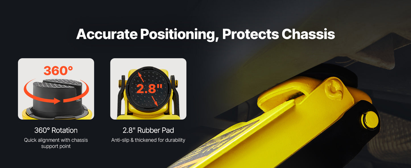 SucceBuy Steel Hydraulic Floor Jack With Low Profile Design