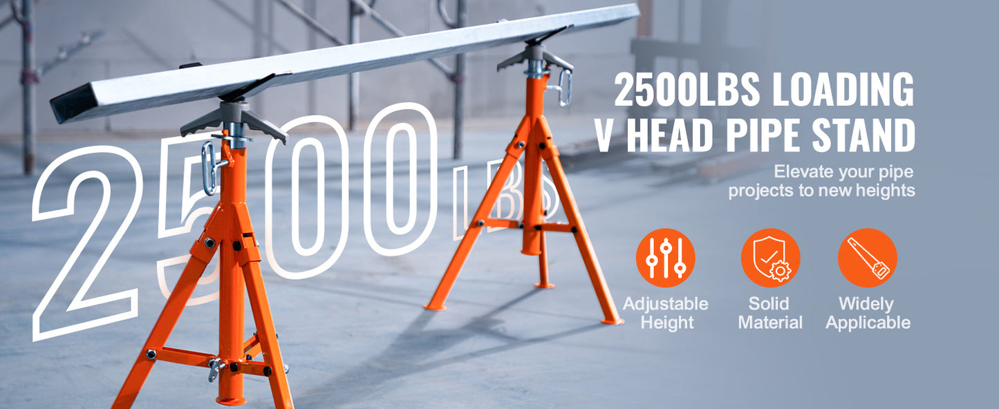 SucceBuy 2500Lbs Pipe Stand V Head Heavy Duty Industrial Grade