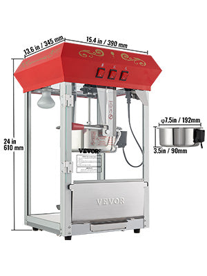 Succebuy Popcorn Maker Commercial Popper Machine SUS304 Heating Tube