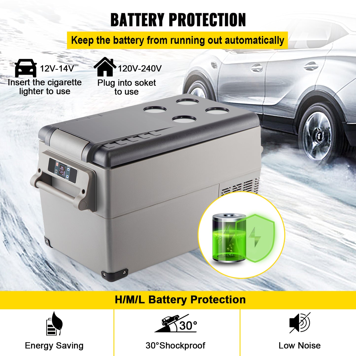 VEVOR Car Refrigerator Portable Compressor Cooler DC 110 240V
