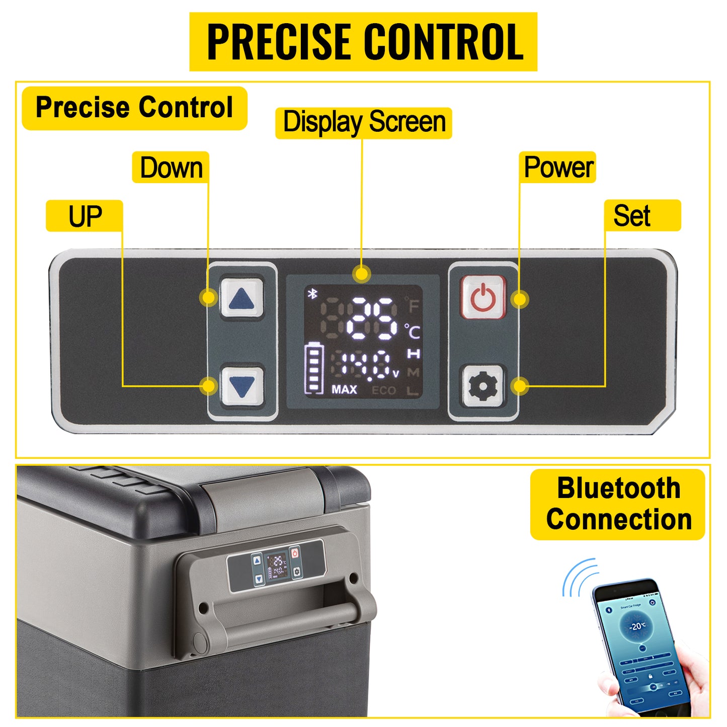 VEVOR Car Refrigerator Portable Compressor Cooler DC 110 240V