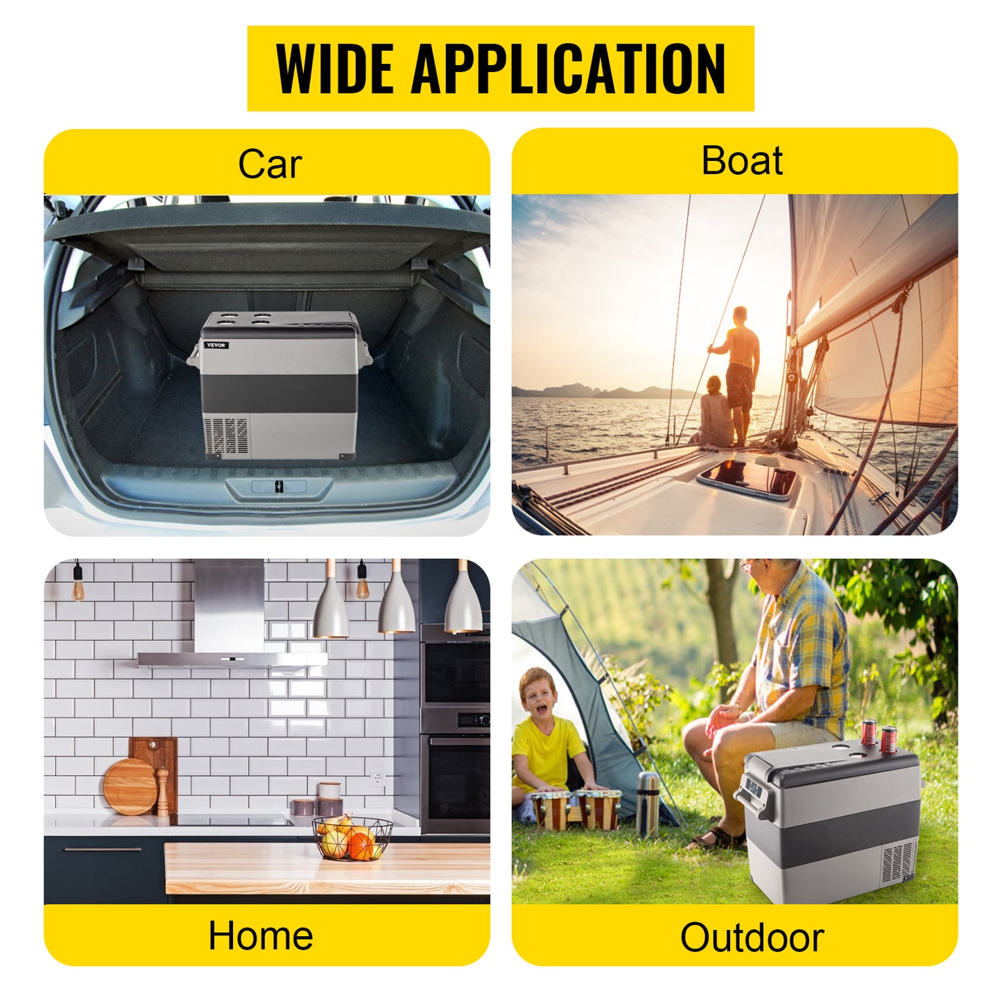 VEVOR Car Refrigerator Portable Compressor Cooler DC 110 240V