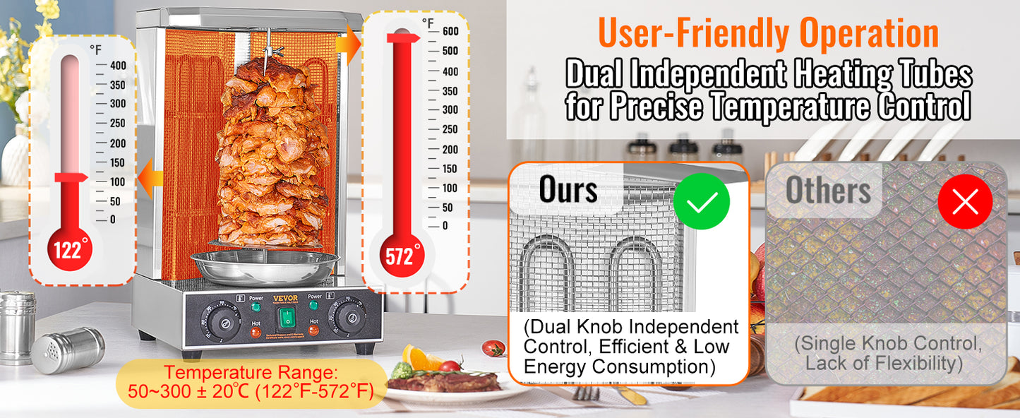 SucceBuy Shawarma Grill Machine Electric Vertical Rotisserie Oven