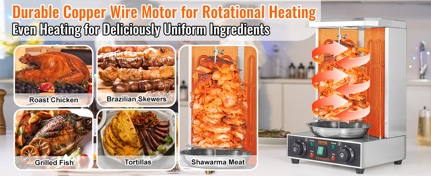 SucceBuy Shawarma Grill Machine Electric Vertical Rotisserie Oven