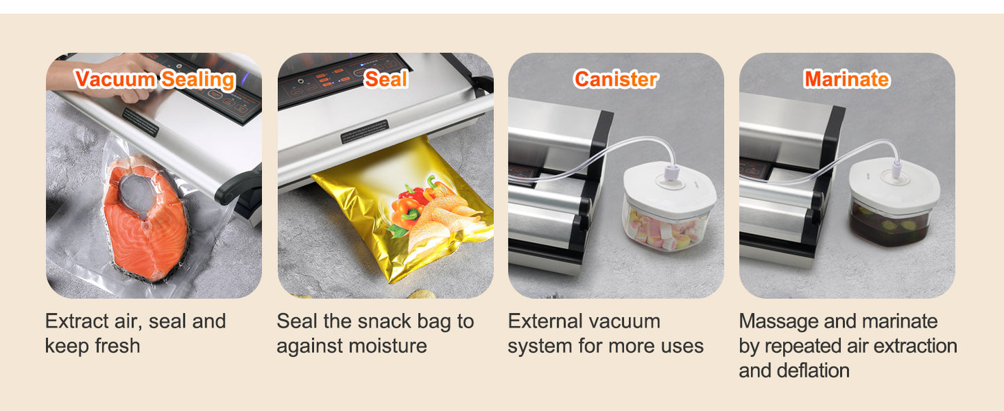 SucceBuy Automatic Vacuum Sealer Machine With Bag Roll Storage
