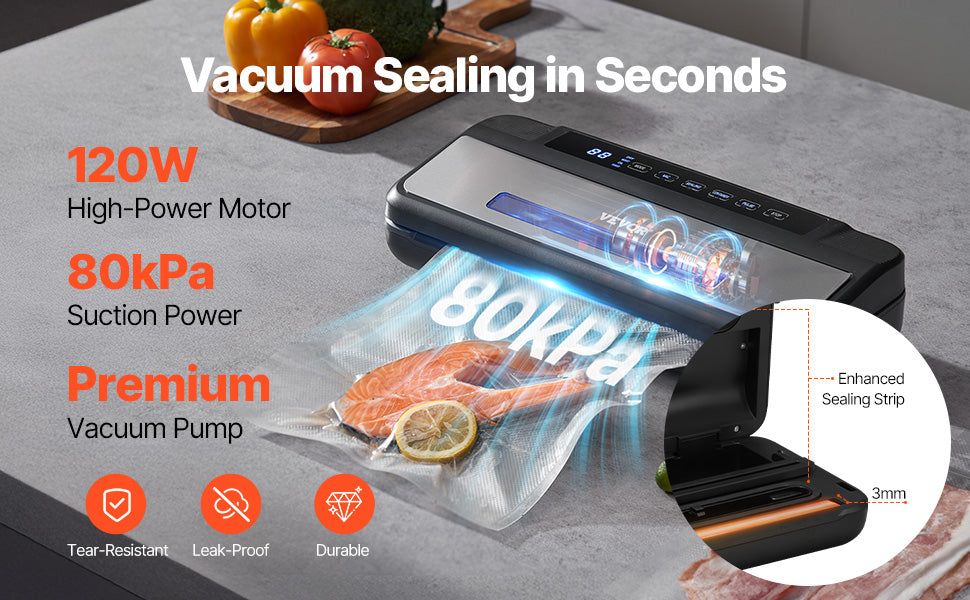 VEVOR 7-In-1 Electric Vacuum Sealer For Kitchen Food Storage
