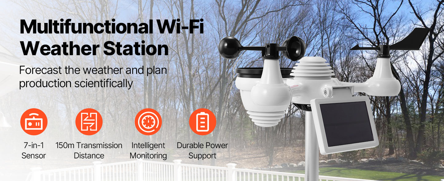 SucceBuy 7-in-1 Wi-Fi Weather Station With Outdoor Sensor
